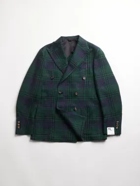 AARADEO TARTAN DOUBLE-BREASTED JACKET