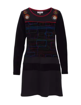 Abstract Aari Embroidered Cotton Dress