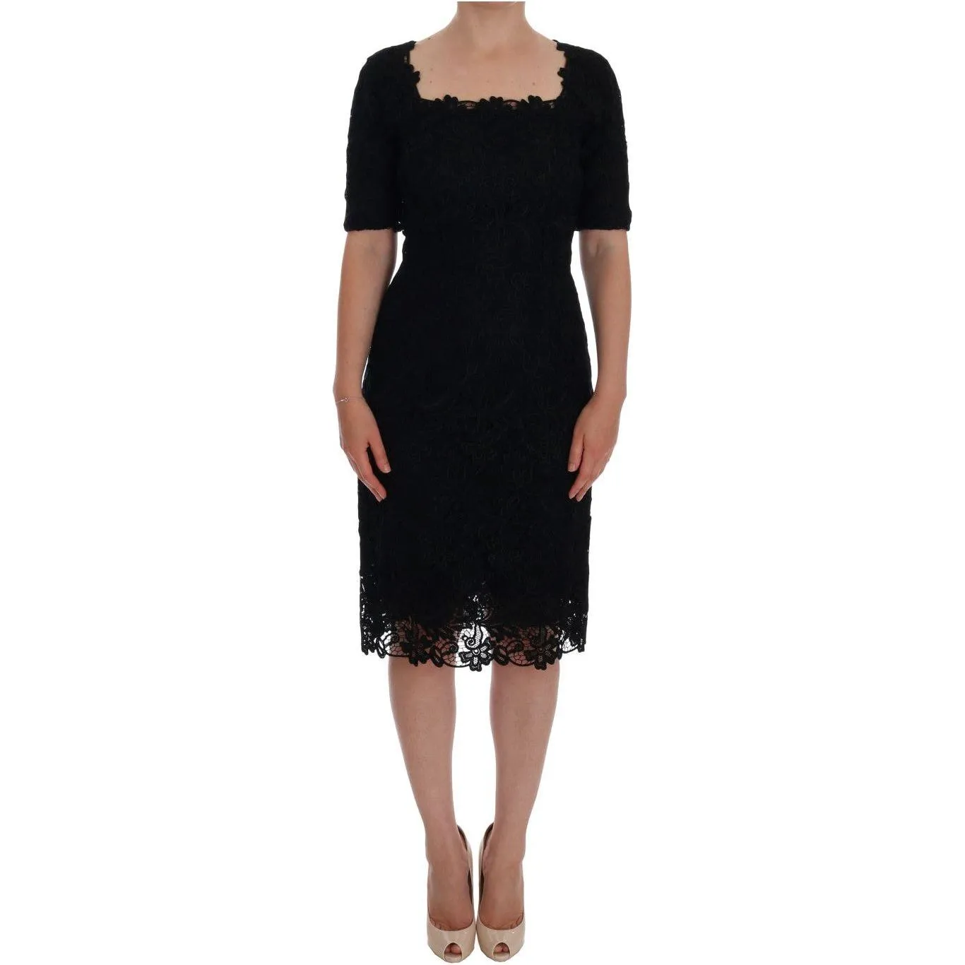 Dolce & Gabbana Elegant Black Knee-Length Sheath Dress