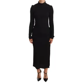 Dolce & Gabbana Elegant Black Turtleneck Sheath Dress