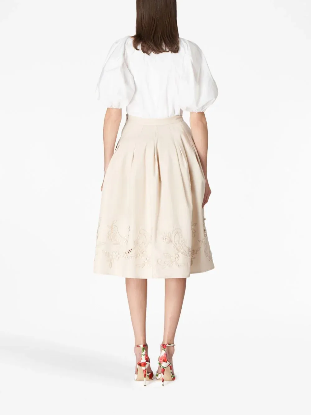 Emb Midi Full Skirt