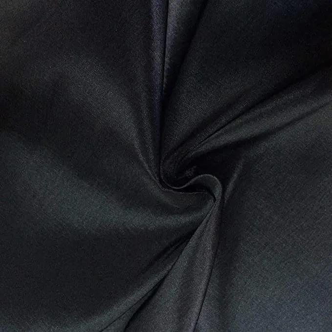 FabricLA Polyester Taffeta 100% Solid Fabric | Black