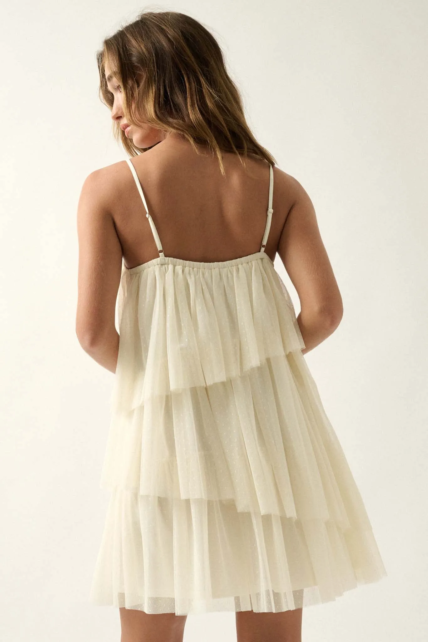 Fancy Frills Asymmetrical Tiered Ruffle Mini Dress