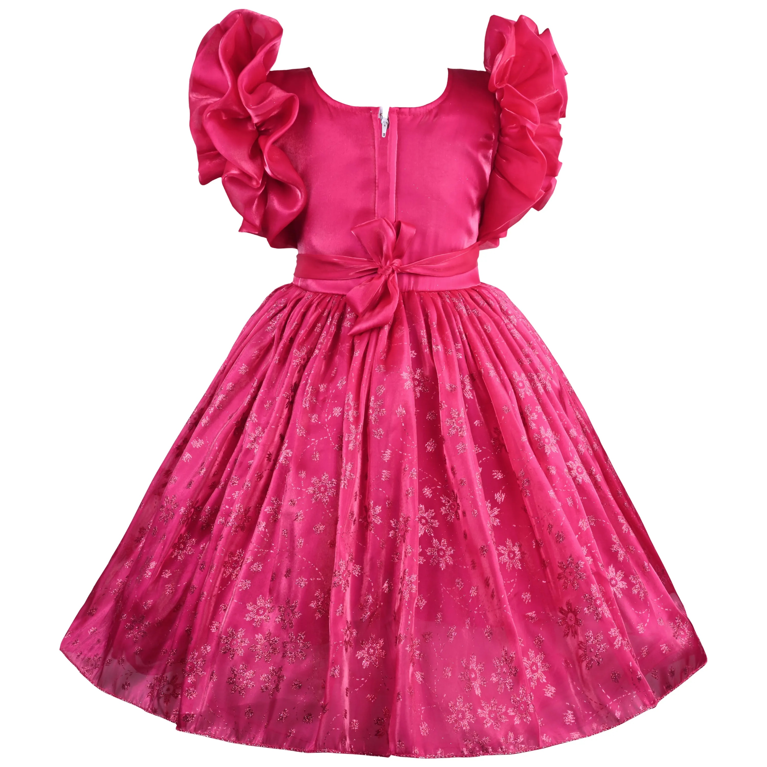 Girls Floral Print Fit and Flare Frock Dress