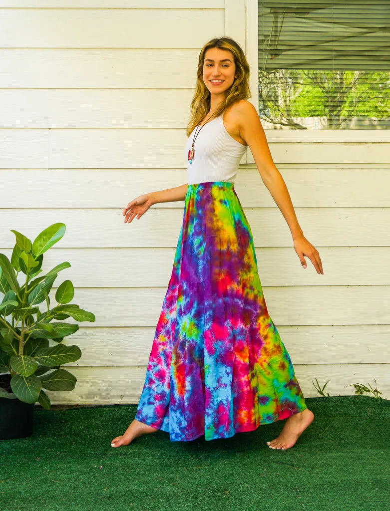 K3426- Hand Dyed Tiered Maxi Hippie Skirt