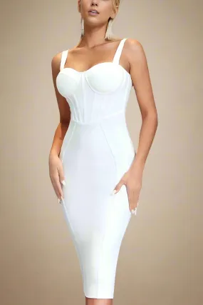 Lola Bodycon Midi Dress - Pearl White