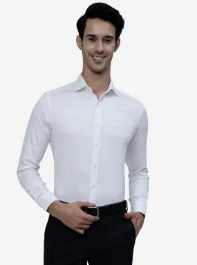 White Checked Slim Fit Party Wear Shirt | Wyre