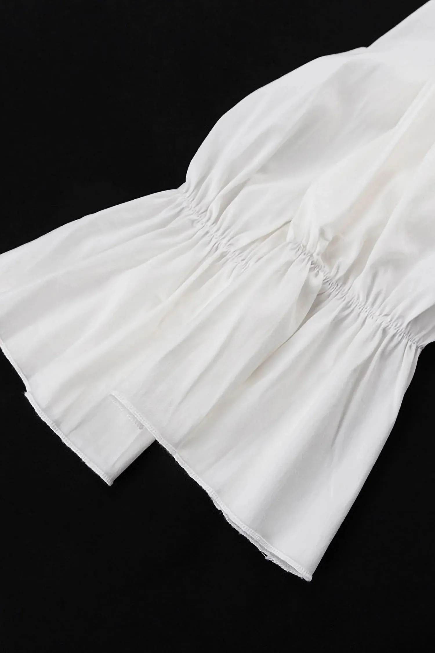 White Long Sleeve Ruffle Mini Dress